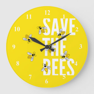 Grande Horloge Ronde Sauvez les abeilles