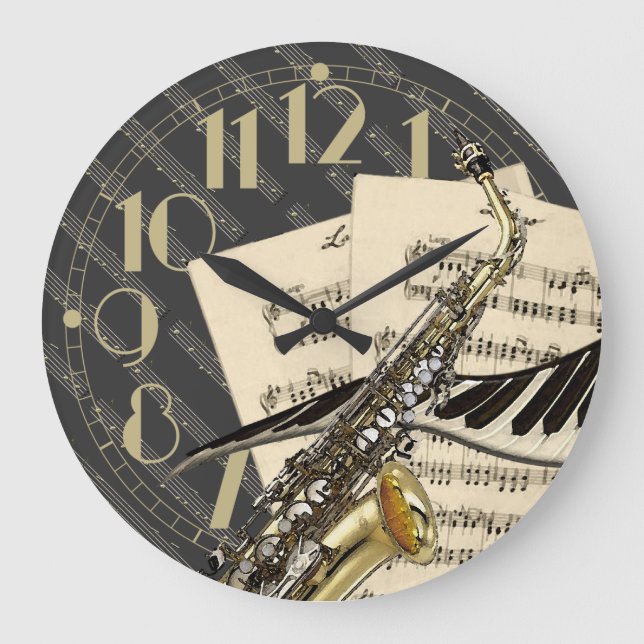 Grande Horloge Ronde Saxophone et piano music (Recto)