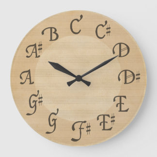 Grande Horloge Ronde Scale of Music Notes with Sharps, antique look