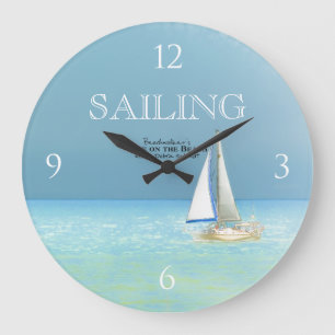 Grande Horloge Ronde Scène de bateau à voile