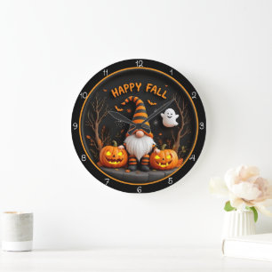 Grande Horloge Ronde Scène de lutin d'automne et de fantôme de l'automn