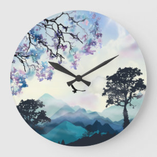 Grande Horloge Ronde Scène de montagne