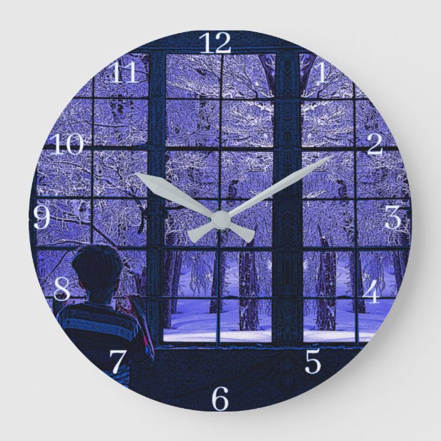 Grande Horloge Ronde Scène De Neige (Recto)