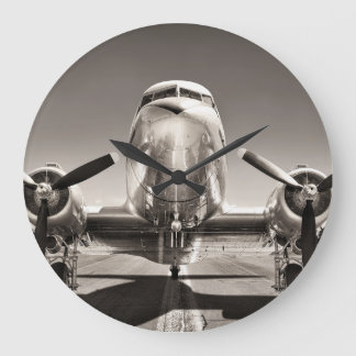 Grande Horloge Ronde Scène de piste de l'avion vintage