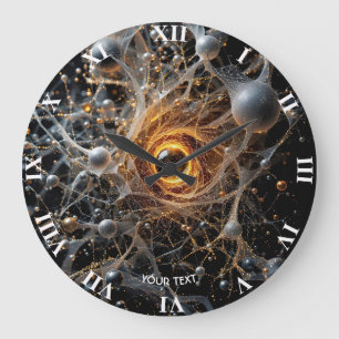 Grande Horloge Ronde Scène spatiale Abstraite Imaginaire