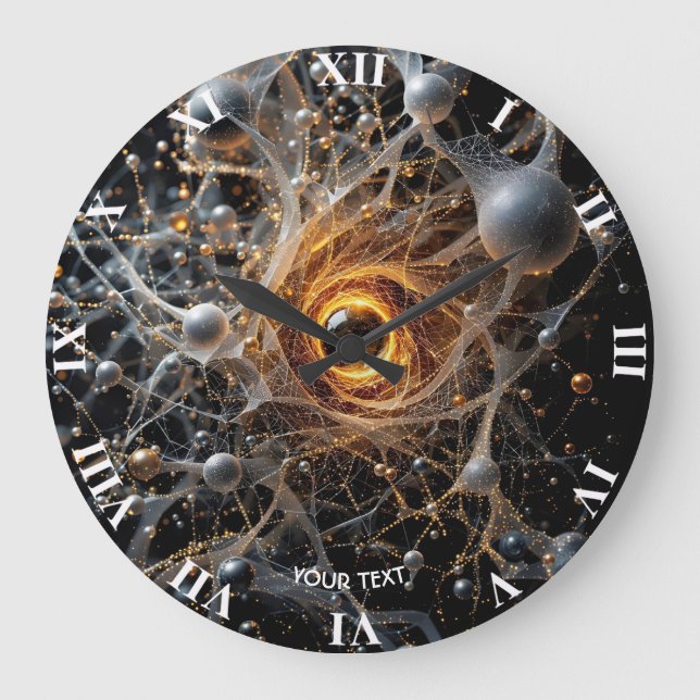 Grande Horloge Ronde Scène spatiale Abstraite Imaginaire (Recto)