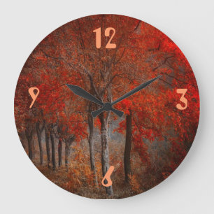 Grande Horloge Ronde Scène vintage de forêt