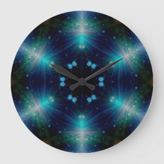 Grande Horloge Ronde Sci-Fi Galaxy Blue Light abstract art 4