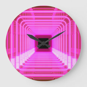 Grande Horloge Ronde Sci-Fi Retro 3D : Illustration d'art pop