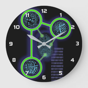 Grande Horloge Ronde Science de l'identification des empreintes digital