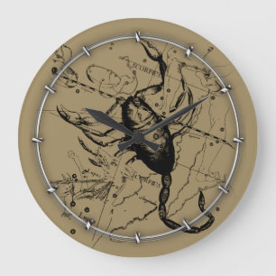 Grande Horloge Ronde Scorpio Constellation Hevelius vers 1690 Vintage