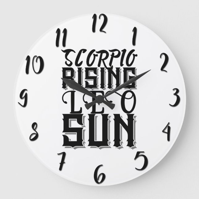 Grande Horloge Ronde Scorpion ascendant Lion Soleil Astrologie Horoscop (Recto)