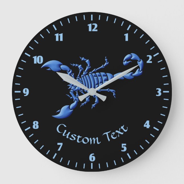 Grande Horloge Ronde Scorpion bleu (Recto)