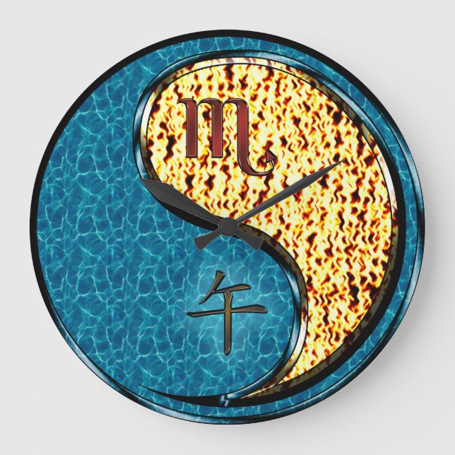 Grande Horloge Ronde Scorpion & Cheval de Feu (Recto)