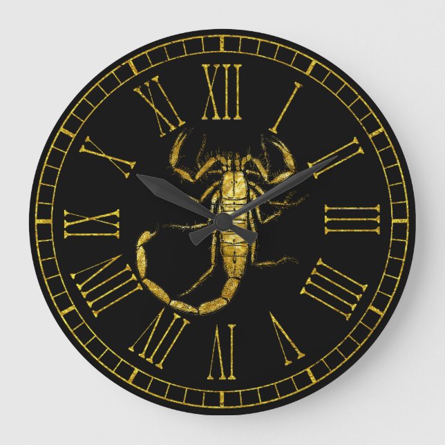 Grande Horloge Ronde Scorpion En Or (Recto)