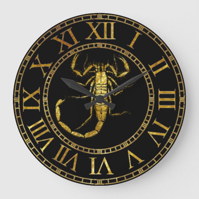 Grande Horloge Ronde Scorpion En Or (Recto)