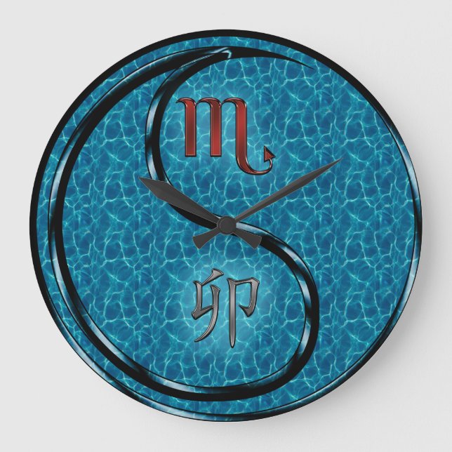 Grande Horloge Ronde Scorpion & Lapin d'Eau (Recto)
