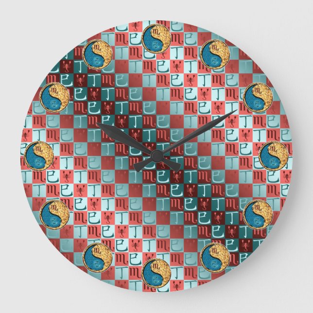 Grande Horloge Ronde Scorpion & Serpent de feu (Recto)