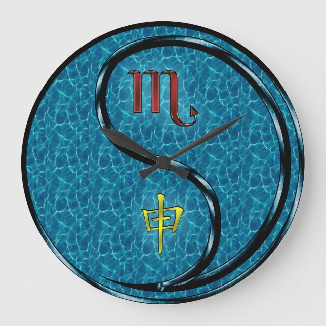 Grande Horloge Ronde Scorpion & Singe d'Eau (Recto)