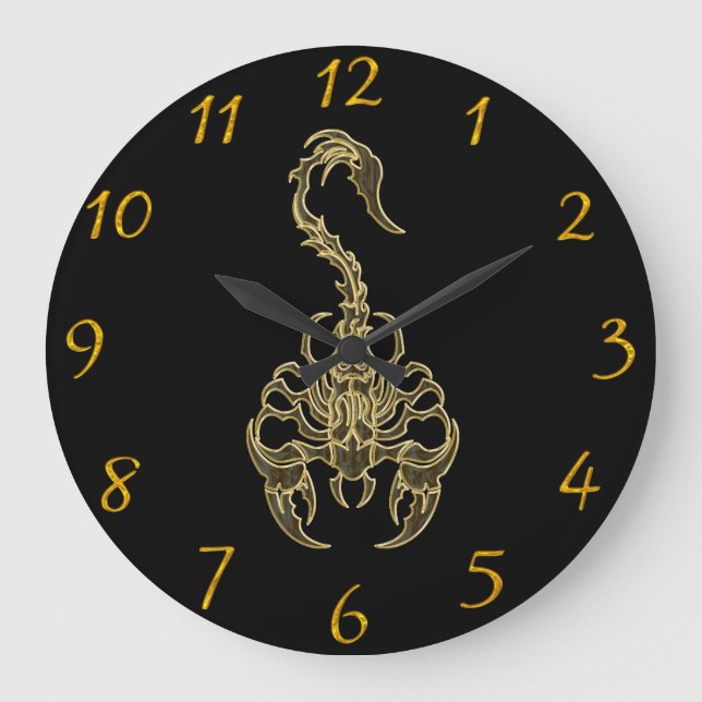 Grande Horloge Ronde scorpion venimeux or insecte très venimeux (Recto)