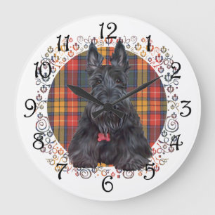 Grande Horloge Ronde Scottish terrier on tartan