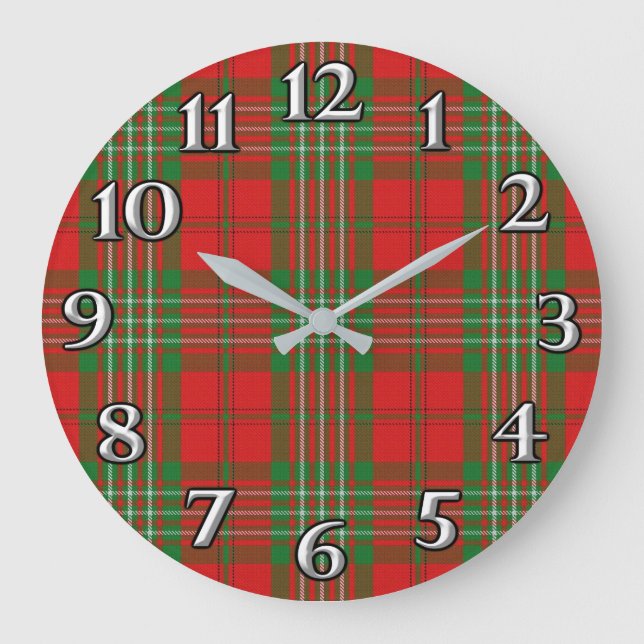 Grande Horloge Ronde Scottish Time Accents Clan Scott Tartan (Recto)