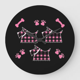Grande Horloge Ronde Scotty Terrier Chiens Cute Funny Terriers Race The