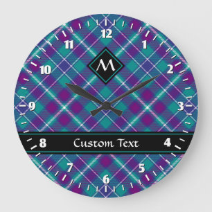 Grande Horloge Ronde Sea Green, Purple and Blue Tartan