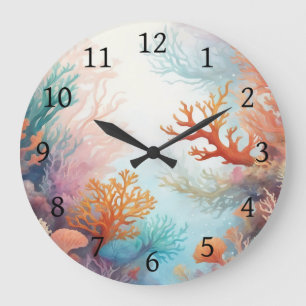 Grande Horloge Ronde Sea Ocean Bas Corals Design 315