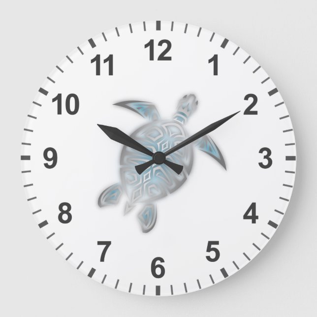 Grande Horloge Ronde Sea Turtle Silver White Coastal Maritime (Recto)