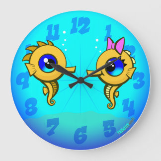 Grande Horloge Ronde Seahorse Couple