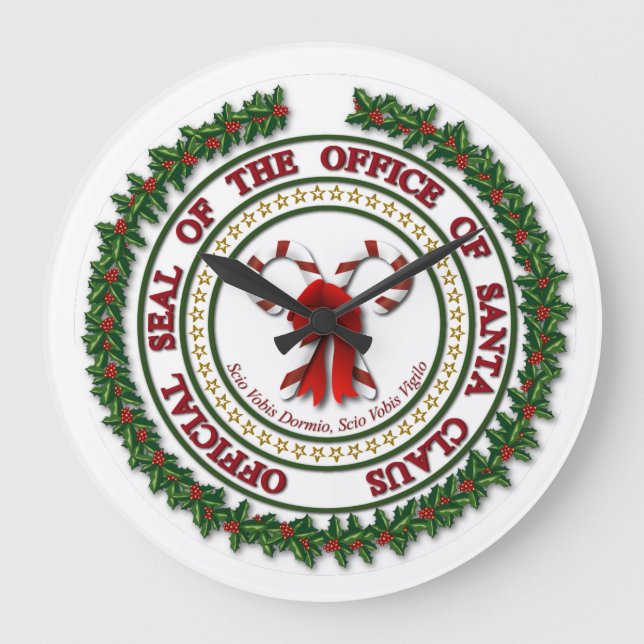 Grande Horloge Ronde Seal of the Office of Santa Claus Wall Clock (Recto)