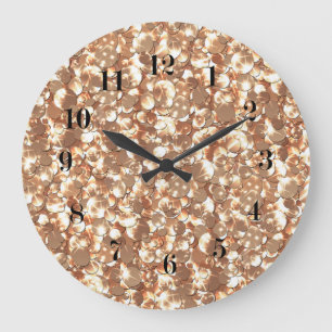 Grande Horloge Ronde Seamless golden gold bronze glittery sparkles glit