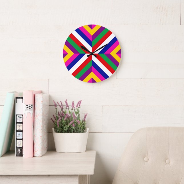 Grande Horloge Ronde Section Stellaire – Rouge/Blanc – Dynamique (Salle de lecture)