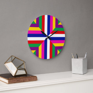 Grande Horloge Ronde Section transversale stellaire - Blanc/Bleu - Équi