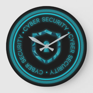 GRANDE HORLOGE RONDE SÉCURITÉ DE CYBER SCEAU DE BADGE