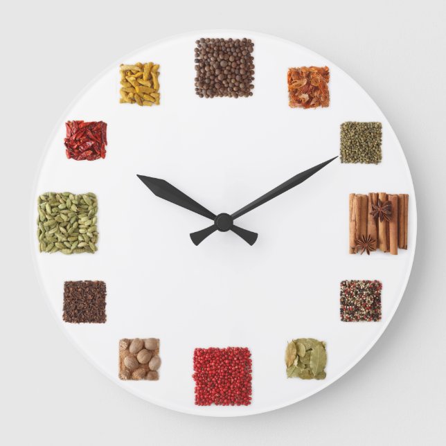 Grande Horloge Ronde Seed and Spices Clock For Every Kitchen (Recto)