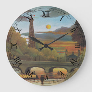 Grande Horloge Ronde Seine et Tour Eiffel au coucher du soleil par Henr