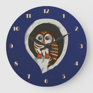 Grande Horloge Ronde Selene l'Horloge du hibou