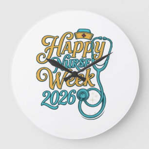 Grande Horloge Ronde Semaine heureuse des infirmières 2026 Stethoscope 