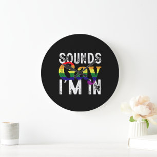 Grande Horloge Ronde Semble gay, je suis dans le drapeau arc-en-ciel LG