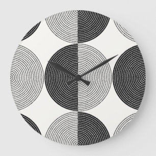 Grande Horloge Ronde Semicules géométriques : motif simple.