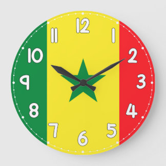 Grande Horloge Ronde Senegal Flag Wall Clock – Stylish Patriotic Decor 