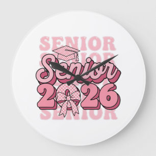 Grande Horloge Ronde Senior 2026 Promotion 2026 Nœud Rose Coquette Dipl