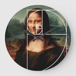 Grande Horloge Ronde Séquence Leonardo da Vinci Mona Lisa Fibonacci