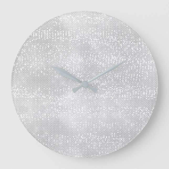 Grande Horloge Ronde Séquin blanc gris argenté diamant métallique brill (Recto)