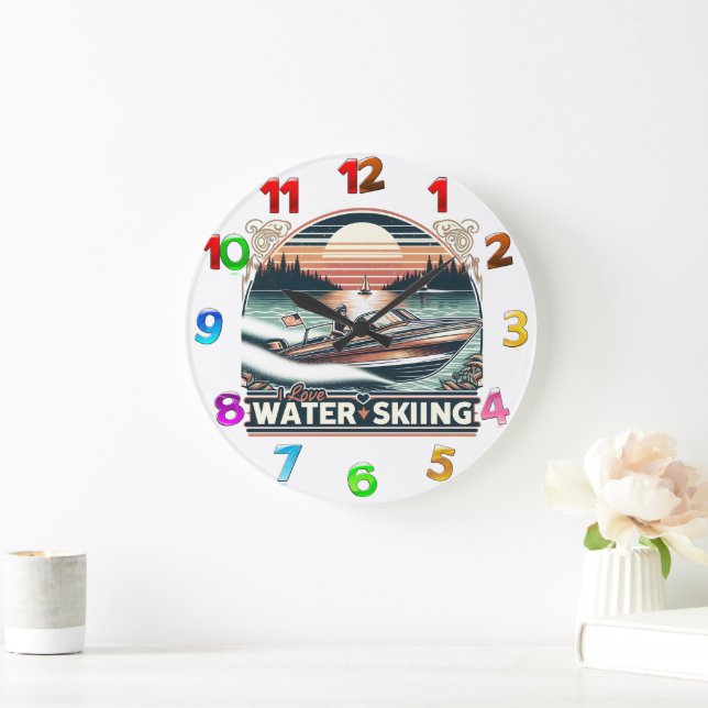 Grande Horloge Ronde Sérénité De La Voile : Un Homme En Bateau De Pilot (Maison)