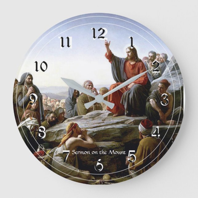 Grande Horloge Ronde Sermon sur le Mont, peinture religieuse (Recto)