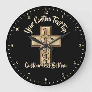 Grande Horloge Ronde Serpent sur Croix