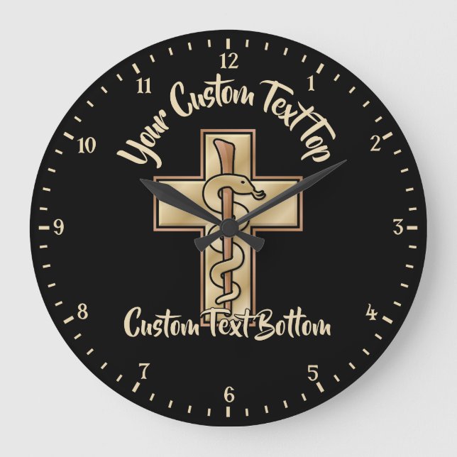 Grande Horloge Ronde Serpent sur Croix (Recto)